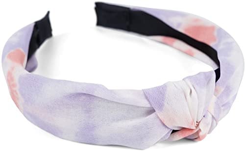 styleBREAKER Ladies Fabric Headband with Colourful Batik Gradient Pattern, Twist Knot, Headband, Hair Accessories 04027046, Colour:Lilac-Coral