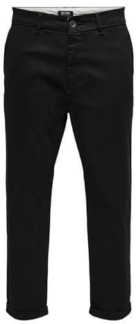 ONLY & SONS Herren Onskent Cropped Chino 0022 Pant Noos Hose, Schwarz, 32W / 34L EU