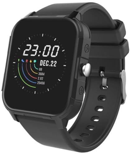 FOREVER Smartwatch IGO PRO JW-150 1,4 Zoll IP68 für Mädchen Schritte, Thermometer, Puls, Spiele, Bluetooth-Verbindung Schwarz Smart Watch Umfang von 13-19 cm