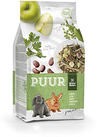 Witte Molen, Puur Kaninchen Junior 2 kg, ohne Konservierungsstoffe, künstliche Farbstoffe oder Aromen, alle Nährstoffe für EIN glückliches Leben und eine Gute Gesundheit