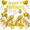 Luftballon 44. Geburtstag Deko Mann Frau - Gold Folienballon Happy Birthday 44th Dekoration - Geburtstagsdeko 44 Jahre (44)
