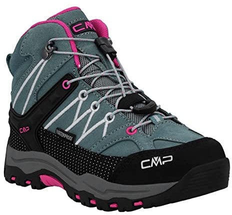 CMP Rigel Mid – Wanderschuhe – Unisex Kinder, Mineralgrün, Violett, 33 EU