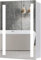 NAIMP Bathroom Mirror Cabinet, Illuminated Wall-Mounted Bathroom Storage Cupboard with Light Shaver Socket,Demister Pad & Touch Switch Control For Makeup Cosmetic Shaver Charging,IP44