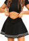 TZLDN Tennis Skort Damen Sport Rock mit Shorts Laufrock Minirock Tennisrock Hosenrock Sommerrock Skirt Outdoor Workout Running A08 Schwarz(Streifen) M