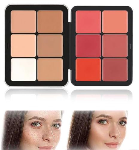 Carla Secret Concealer-Palette,Langanhaltendes Make-Up and Korrektor für Dunkle Augenringe,Concealer-Foundation-Palette,Volldeckendes Make-Up für Makellose Haut,für alle Hauttypen (02)