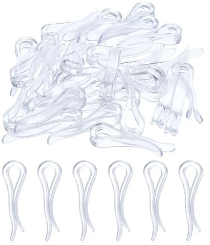 QUARKZMAN 30pcs Durable Plastique Alligator Agrafes, 1,5 Transparent U Forme Chemise Agrafe Pinces Linge pour Pliable Attaches, Pantalon, Chaussettes, Habits