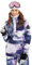 SIROKO - Snowboardjacke mit Kängurutasche für Damen W3-W Cloudmont - L - Mehrfarbig