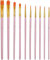 adspow 10 Pièces Pinceaux Peinture,Pinceaux Peinture Acrylique,Nylon Pinceau Artiste Plume Lisse,Pinceaux de Peinture à l'huile,pour Peinture Acrylique, Peinture à l'huile, Aquarelle et Gouache,Rose