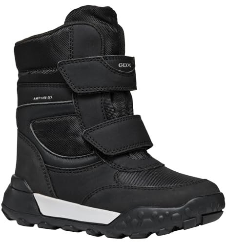 Geox J TREKKYUP Boy B ABX Snow Boot, Black/Silver, 31 EU