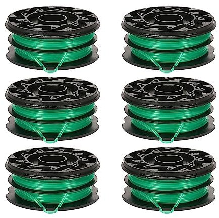Aepiraza DF-080 Dual Line Replacement Spools Compatible with Black Decker GH1100 GH1000 GH2000 Electric String Grass Trimmer Lawn Edger, DF-080-BKP Dual Line Automatic Feed Spool (6 Pack)