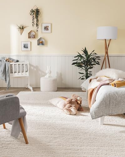 benuta Nest Hochflorteppich Sera - Creme 120x170 cm - Waschbar & Zuschneidbar - Flauschiger Teppich für Wohn- und Schlafzimmer - Fußbodenheizung Geeignet
