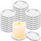 GBACHOOSE 24 Stück Kerzenteller 10cm, Rund Kerzenuntersetzer Glas, Glasuntersetzer Glas Kerzenuntersetzer Klare Kerzenteller für Kerzen, Spa, Hochzeit, Party, Heimdekoration