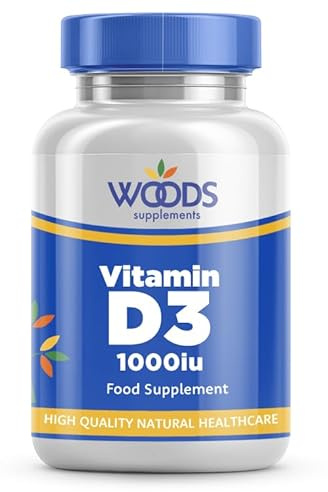 Woods Supplements - Vitamin D3 1000iu 180x Tablets of High Strength Vitamin D Supplement for Healthy Bones & Teeth. Contributes to Immune Support and Normal Muscle Function