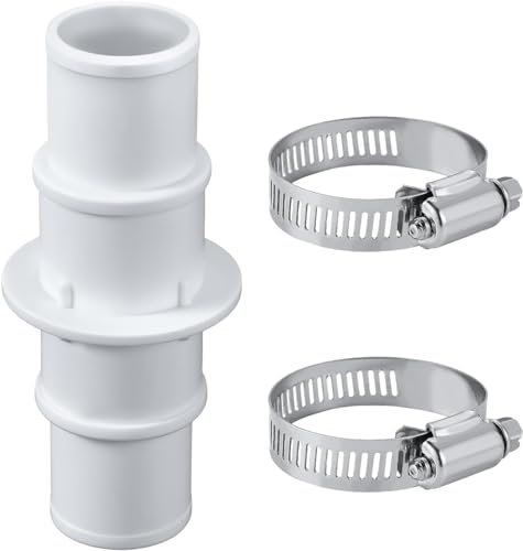 2X Schlauchverbinder für Poolschlauch 32mm auf 38mm Ø Set mit Schlauchschellen -Pool-Schlauchadapter -Schlauchtülle - Doppelschlauchtülle
