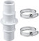 2X Schlauchverbinder für Poolschlauch 32mm auf 38mm Ø Set mit Schlauchschellen -Pool-Schlauchadapter -Schlauchtülle - Doppelschlauchtülle