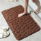 Tapis antidérapant en forme de galets pour salle de bain, tapis doux en mousse à mémoire de forme, absorbant l'eau (café)