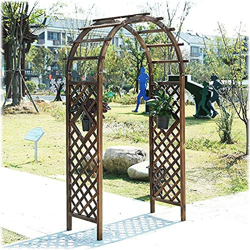 Arche de Jardin Arche à Rosiers en Bois pour Plantes Grimpantes 120 x 50 x 215 cm Arche de Jardin en Bois Massif Arche en Treillis Aide à l'escalade Porte Pergola Roses Arc Rond résist
