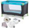 hauck Baby Reisebett Dream N Play XXL-Sparset mit Matratze, Insektenschutz, Betteinlage & Spannbettlaken - faltbares Kinder Babyreisebett mit Tasche - Waterblue