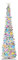JOIEDOMI 5 Ft Pop up Pencil Christmas Tree Tinsel with Lightsand Star, Collapsible Christmas Decorations with Timer for Holiday Indoor Home Office Decor