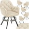 tectake® 6er Set Esszimmerstühle drehbar mit Armlehne, Samtstoff Drehstuhl ergonomisch, Möbel für Wohnzimmer, Stühle für Dining Lounge, Office, als Schminkstuhl oder Schreibtischstuhl - Creme