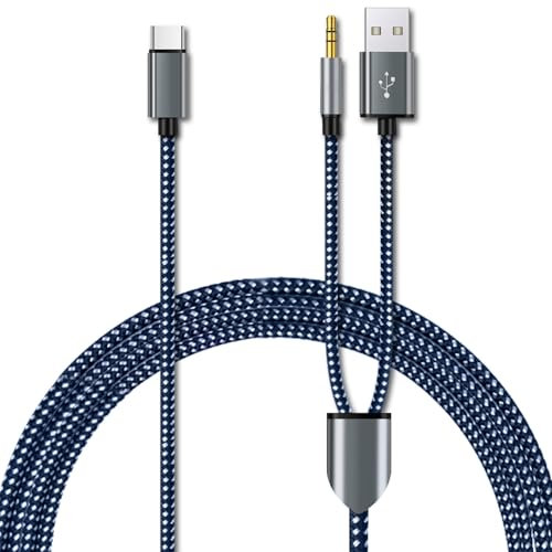 Gbformat USB C auf 3,5 mm Audio Aux USB Ladekabel, Auto Audio Laden 2 in 1 Aux Kabel Kopfhörer Stereo Kabel, USB C auf 3,5mm klinke Aux Kabel, Audiokabel Ladekabel Kompatibel mit Phone 15/16