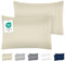 DREAMZIE Kissenbezug 65x65 Beige 2er Set Premium Mikrofaser mit Stickmuster Oeko-TEX Zertifiziert - Kopfkissenbezug 65x65 Weich
