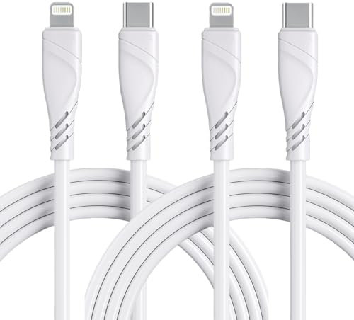 Silicone USB C to Lightning Cable,[MFi Certified] iPhone Charger Cord 480Mbps 27W Fast Charging for for iPhone 14 13 12 11 Pro Max XS XR X 8 7 6 Plus 5 SE (CtoL27W2YearsLifeTimePromised, 2M/2Pack)