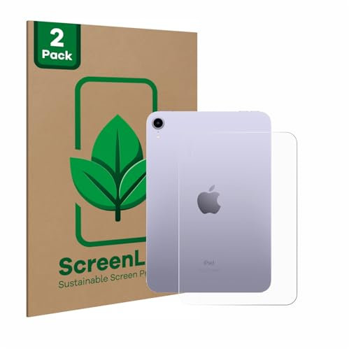 ScreenLeaf (2 Stück Schutzfolie für Apple iPad Mini 7 WiFi 2024 (Rückseite) [nachhaltiger Displayschutz, Folie, transparent, kratzfest]