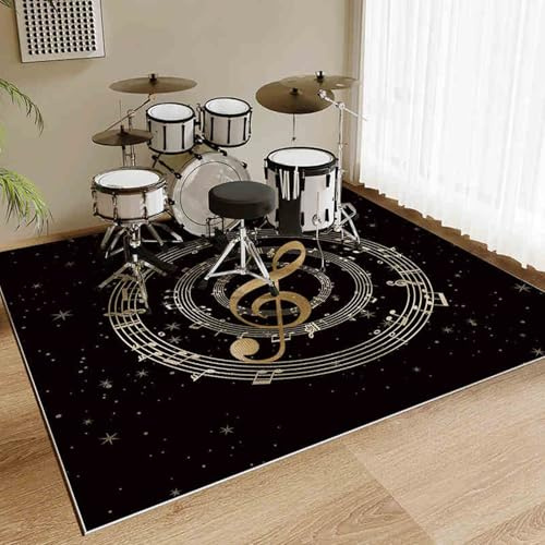 160 x 140 cm Tapis Batterie Acoustique Insonorisant, Tapis pour Batterie Electronique, Tapis pour Batterie et Percussions, Tapis de Tambour pour Grosse Caisse Caisse Claire Instruments de Musique