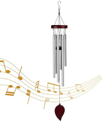 70cm Gancio Campanelli a Vento in Metallo,Campane a Vento Scacciapensieri da Appendere,Scacciapensieri da Esterno,Campanelli Eolici per Decorazioni Giardino,Campane a Vento,per Balcone,Giardino(Rosso)