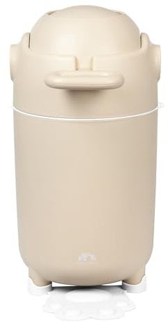 Bebeconfort Papelera Pañales Talla M, Tapa Antiolor, Compatible con Cualquier Bolsa Basura, Capacidad Máx. 20 Pañales, Uso con Una Sola Mano, Tamaño Conveniente para Almacenaje, Fácil Limpieza, Gris