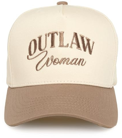 Funky Junque Trucker Snapback Hat, Outlaw Woman - Khaki/Beige, Einheitsgr��e
