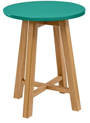 POSNORD Runder Couchtisch 35 cm für Wohnzimmer - Beistelltisch aus MDF mit Buchenholzbeinen - Skandinavischer Kaffeetisch mit Lackierter Oberfläche Forest Grün