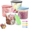 4-Pack Ice Cream Containers for Ninja Creami NC299AM & C300s Series, Replacement Pint Containers Pots with Lids for Ninja Creamy Makers, Clear Dessert Tubs Ice Cream Makers Dishwasher Safe BPA Free