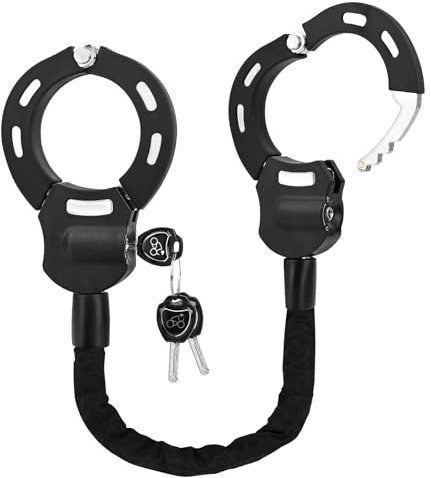 GuKKK E Scooter Schloss,Handschellenschloss mit Schlüssel, Fahrradschloss für E Scooter mit Gummi-Lock-Hülse, 93CM, 1.46KG, Hochsicherheitsschloss ideal für Scooter, Fahrrad & E-Bike, Motorrad