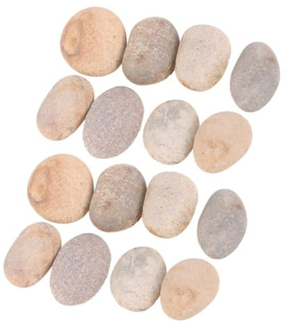 HEALSOPTHY 20 Stück handbemalte Kieselsteine DIY Zubehör Zeichnung Kieselsteine ​​malen Dekorationen glatt klein für zarte Felsen Steine ​​bemalen dekorative malerei felsen Beige