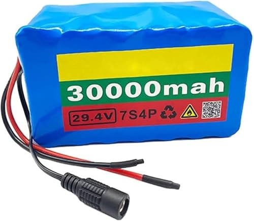 24V 30Ah E-Bike-Akku Lithium-Batterie, 29,4 V 7S4P Wasserdichter Lithium-Ionen-Elektrofahrradakku Für Elektroroller Mit 20 A BMS Und Ladegerät 20V 30Ah