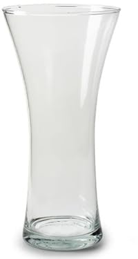 Elegante Glasvase 'Wide' – 30 cm Hoch, 15 cm Durchmesser – Stilvolle Blumenvase, Tischvase, Dekovase für Blumen, Trockenblumen und Deko-Elemte – Zeitloses Design für Wohn- und Raumdekoration