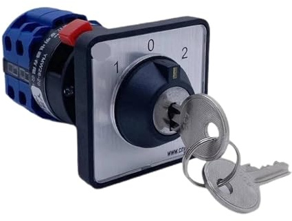 Interruptor de leva de conmutación bipolar LW26 de tres posiciones y 20 A con llave de bloqueo y orificio de 22 mm, YMW26-20YS3/2S1, 1 unidad