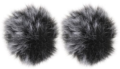 ifundom 2pcs Protective Mic Guard Windproof Covers in Black Imitation Plush Material for Recording Studio and Office Use, Protecting Microphone from Wind and Spit Interference