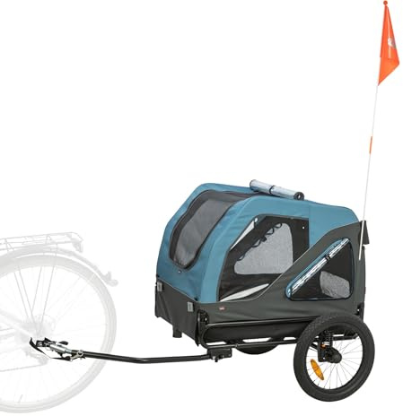 TRIXIE Hunde Fahrradanhänger - blau/grau