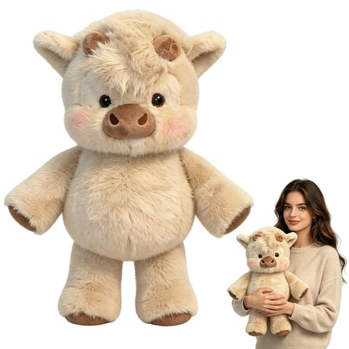 HOVCEH Running Plushies, 42cm Kreative Laufende Kuh Kuscheltier (Khaki)