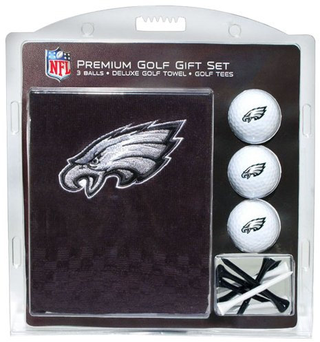 Team Golf NFL Philadelphia Eagles Geschenkset: Besticktes Golf-Handtuch, 3 Golfbälle und 14 Golf-Tees, 7,5 cm Regulierung, dreifach gefaltetes Handtuch 40,6 x 55,9 cm, 100% Baumwolle