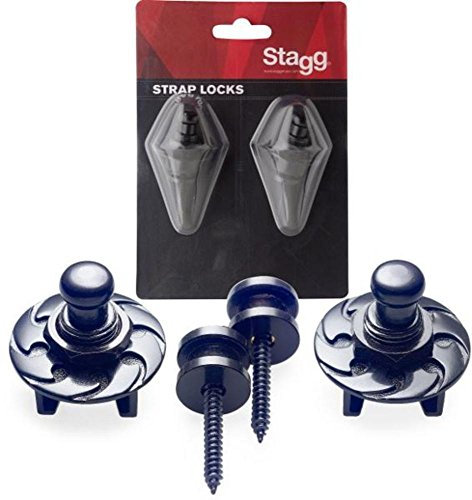 Stagg 19682 Gitarrengurt Griff (2x Stück) schwarz