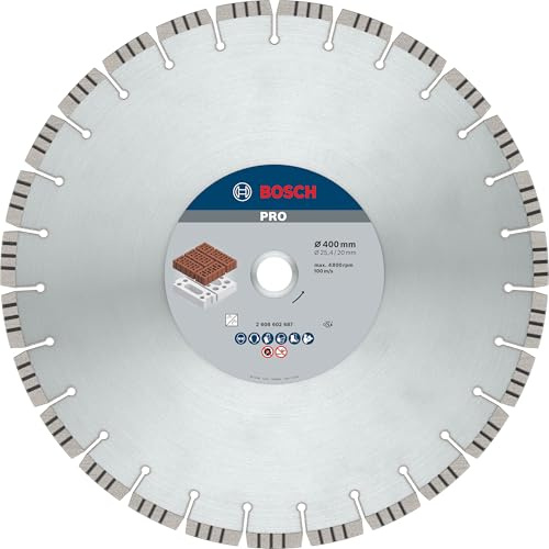 Bosch 1x PRO Abrasive Diamanttrennscheibe, 400 x 20/25,4 mm | für Kalk- und Sandsteine, Stahlbeton, Ø 400 mm, Professional Zubehör Tischkreissäge, Benzinsäge