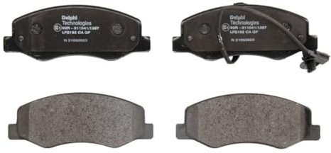 DELPHI LP2192 Bremsbelagsatz Bremsbeläge mit Verschleißwarnkontakt ohne Zubehör Kompatibel mit RENAULT Master 3 Kasten FV