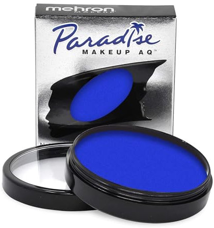 Mehron Paradise Make-up AQ Pro Size | Perfekt für Bühnen- und Bildschirmvorführungen, Spezialeffekte, Cosplay und Halloween | Wasseraktiviertes Gesichts- und Körperfarben 40 g Lagoon Blue