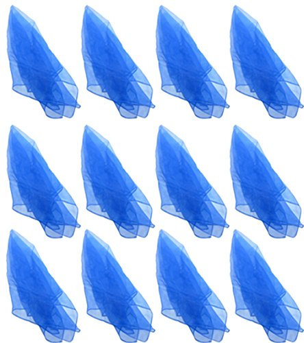 Hoerev Packung mit 12 Juggling (Tanz) Schals 40cmx40cm Floaty Schals für Kleine Leute, 12 Blau