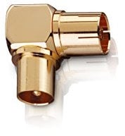 Oehlbach Antenna AD 90 (Antennen Winkeladapter mit Vollmetalstecker, geeignet für DVB-C/2 DVB-T/2 HD) vergoldet, 2 Stück