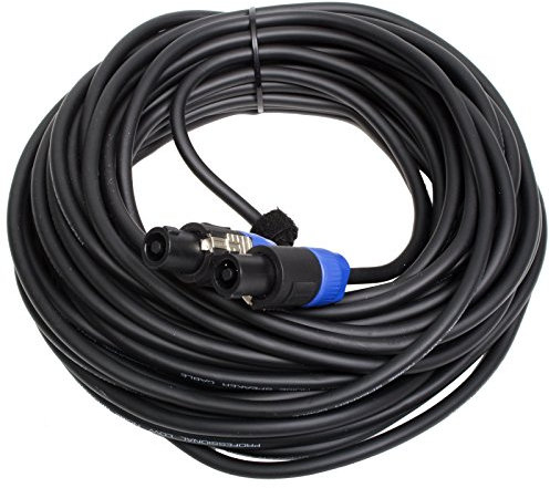 MUSIC STORE Lautsprecherkabel, Speakon Kabel schwarz mit Querschnitt 2 x 2.5, Boxenkabel für Cabinets, Bassboxen, Verstärker, Kabellänge 20 m